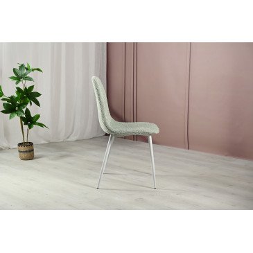 Стілець N-160 м'ятний букле + білий