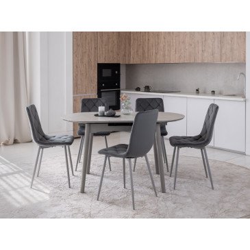 Стілець N-41 темно-сірий велюр + сірий